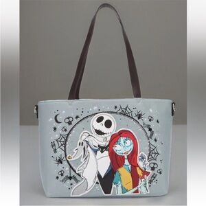 Loungefly Disney Nightmare Before Christmas Jack Sally Zero Tote Bag Purse NWT